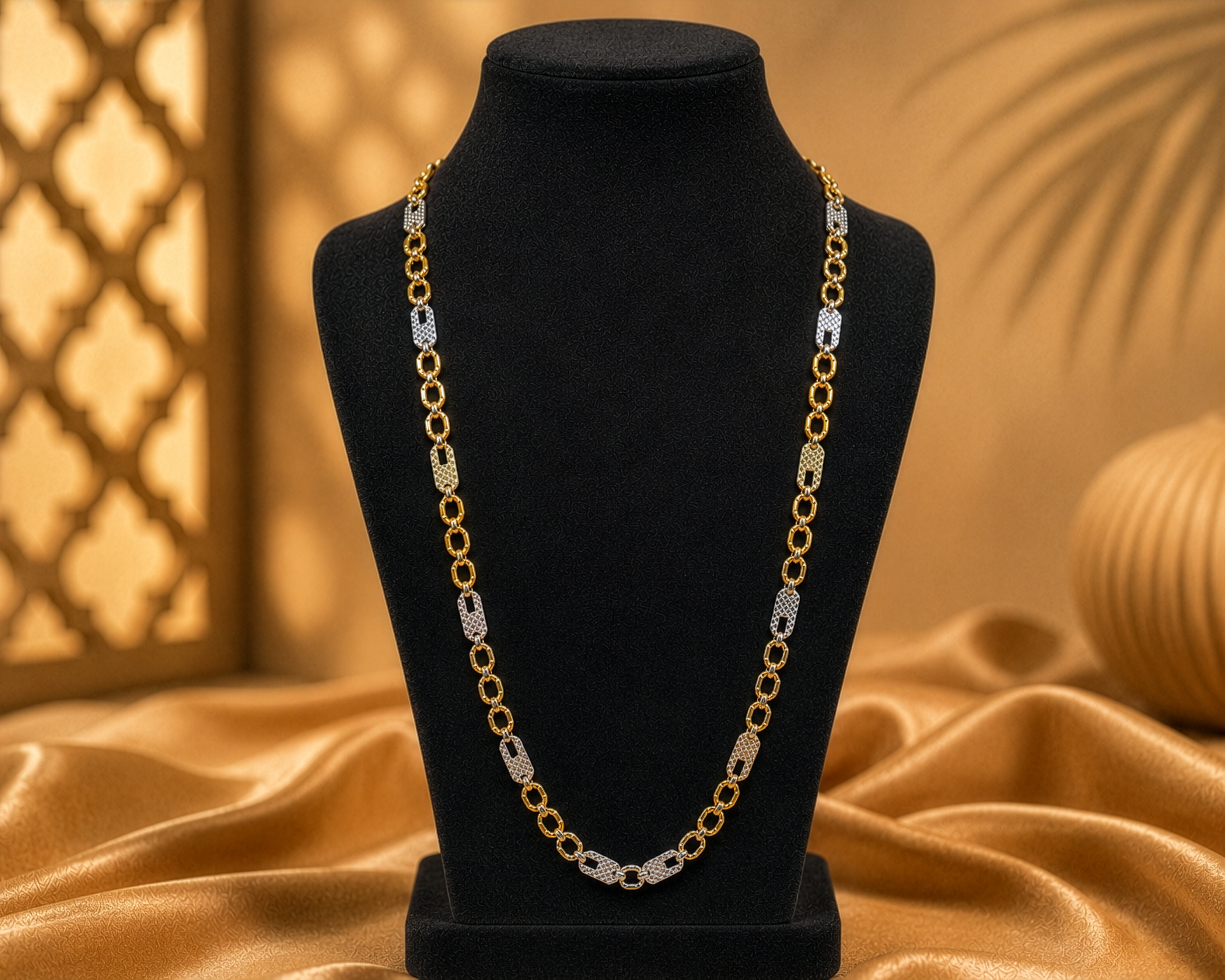 Dual Tone Diamond Cut Chain