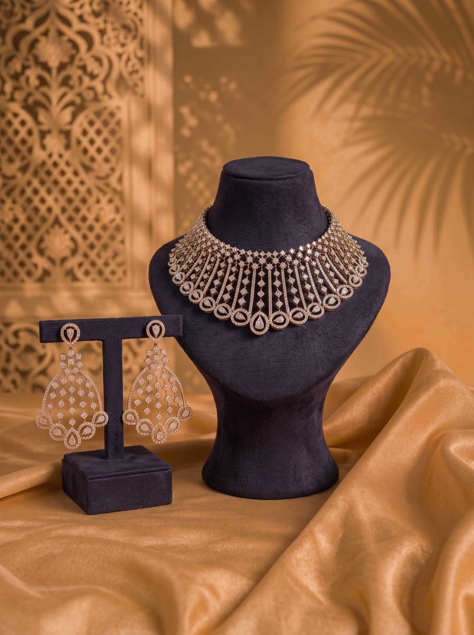 Diamond Bridal Choker Necklace Set