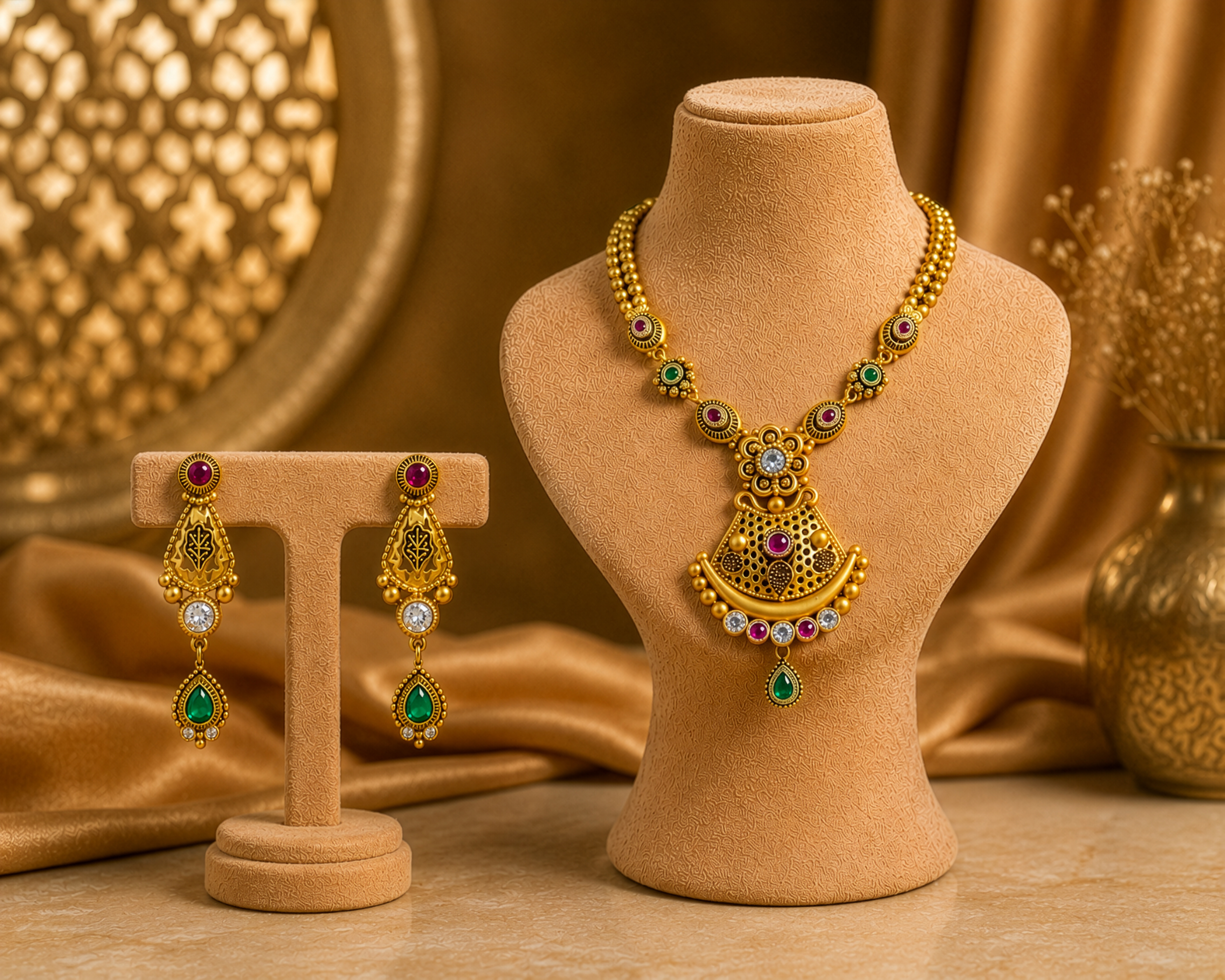 Traditional Stone Necklace Set